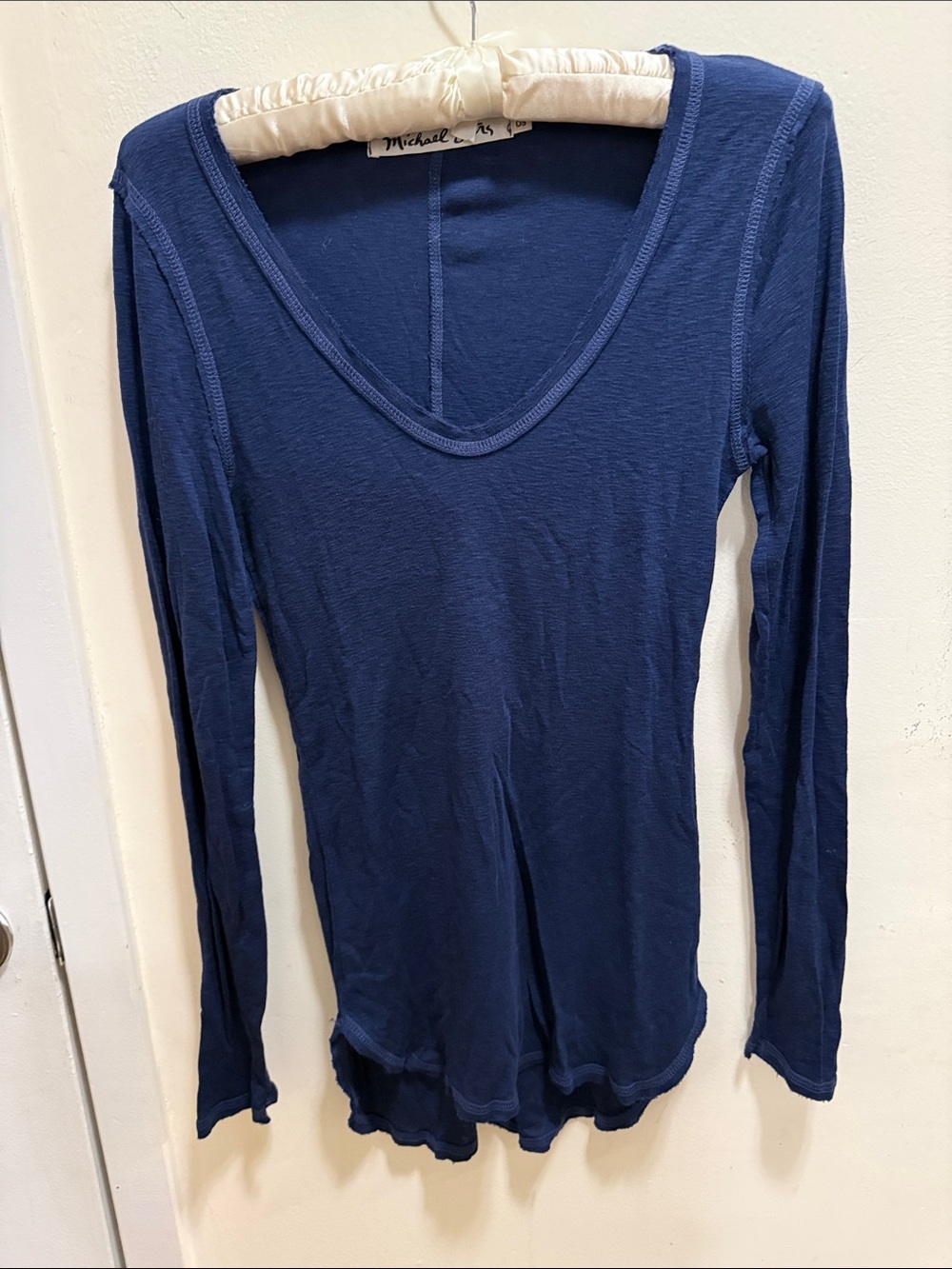 Michael Stars Deep Navy Long Sleeve Scoop Neck Tee
